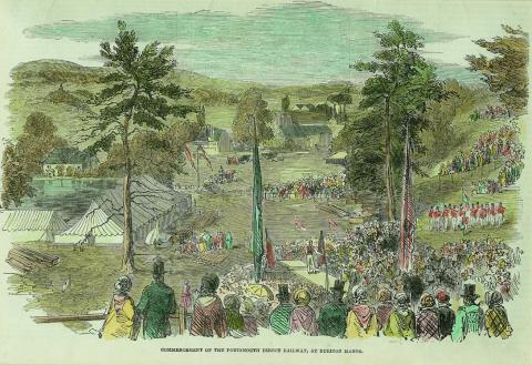 cutting the first turf